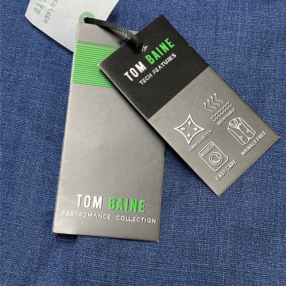 Tom Baine Blazer Mens 3XL 48 Blue Performance Stretch Jacket Wrinkle Free Travel - Picture 7 of 11